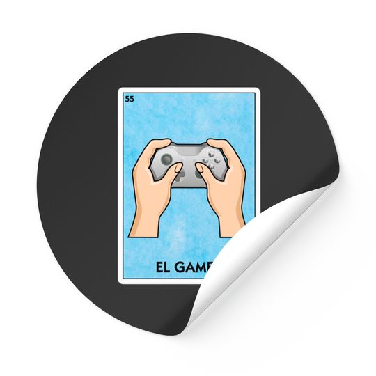El Gamer Mexican Loteria Bingo - Funny Video Game Player Playing - El Gamer - Stickers