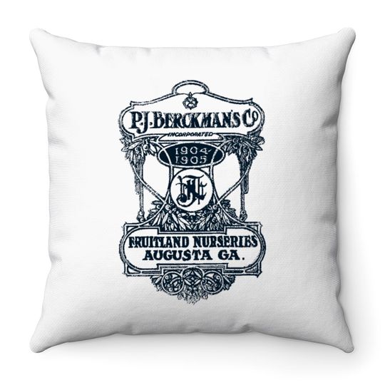 PJ Berckman's Nurseries Augusta GA 1905 Throw Pillows