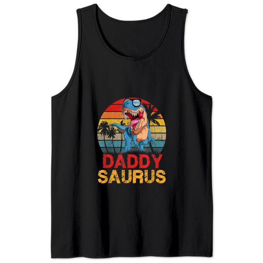 Daddysaurus Shirt Daddy Saurus Rex Gift For Dad Tank Tops