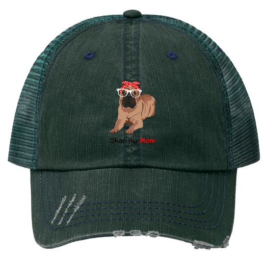 Shar-Pei Mom Bandana Womens Shar-Pei Dog - Shar Pei Mom - Trucker Hats