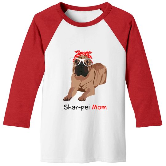 Shar-Pei Mom Bandana Womens Shar-Pei Dog - Shar Pei Mom - Baseball Tees