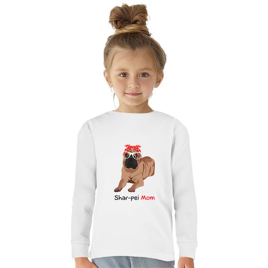 Shar-Pei Mom Bandana Womens Shar-Pei Dog - Shar Pei Mom -  Kids Long Sleeve T-Shirts