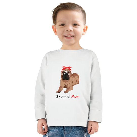 Shar-Pei Mom Bandana Womens Shar-Pei Dog - Shar Pei Mom -  Kids Long Sleeve T-Shirts