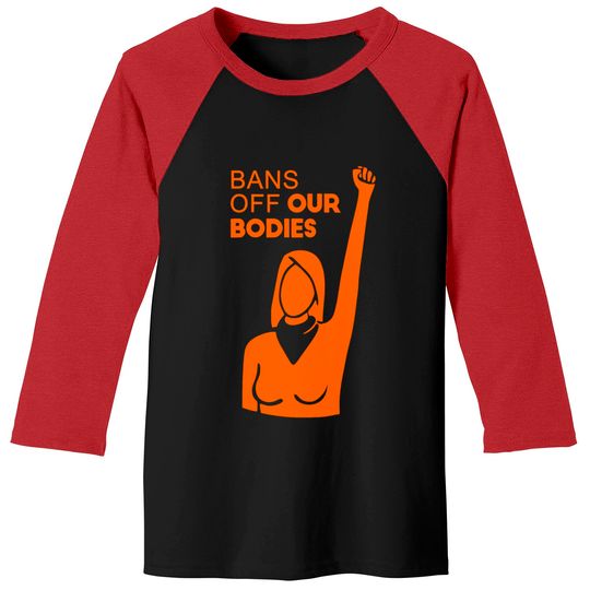 Womens Bans Off Our Bodies V-Neck Baseball Tees