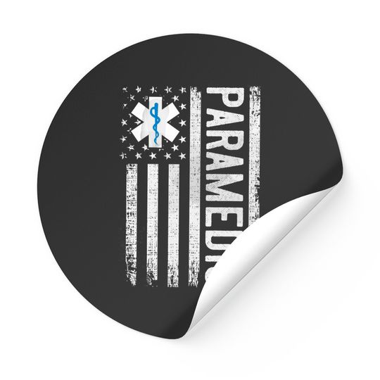 Paramedic Stickers, American Flag Paramedic Gift, EMT Stickers