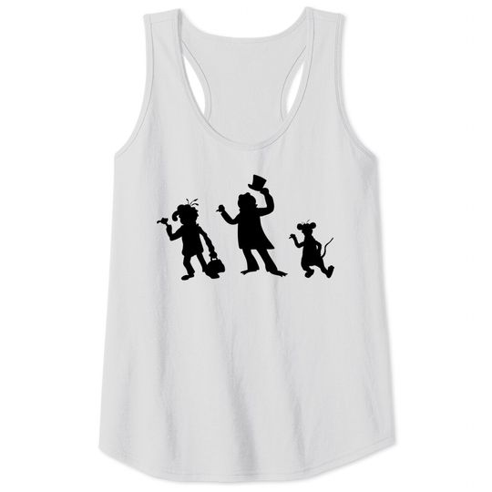 Hitchhiking Ghosts - Black silhouette - Haunted Mansion - Tank Tops