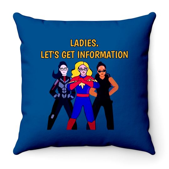 Ladies Lets Get Information Ms Marvel Throw Pillows