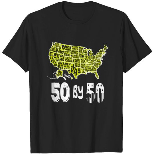 Visit 50 states by the age of 50 travel tourism T-shirt