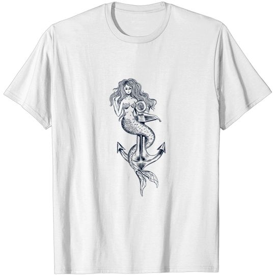 Mermaid on anchor T-shirt