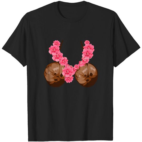 Hawaiian Coconut Bra Cool Halloween Flowery DIY T-Shirt