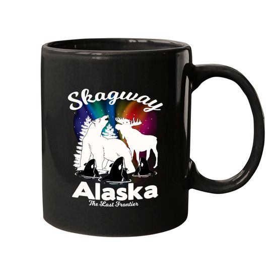 Skagway Alaska Aurora Borealis Bear Orca Moose Keepsake Sweatshirt Mugs