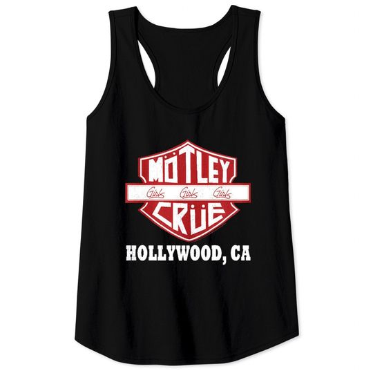 Motley Crue Womens Crop Top | Girls Road Sign Graphic Cropped Tank Tops