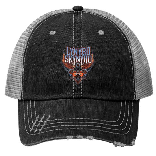 Lynyrd Skynyrd Eagle Guitars Men's Trucker Hats Black