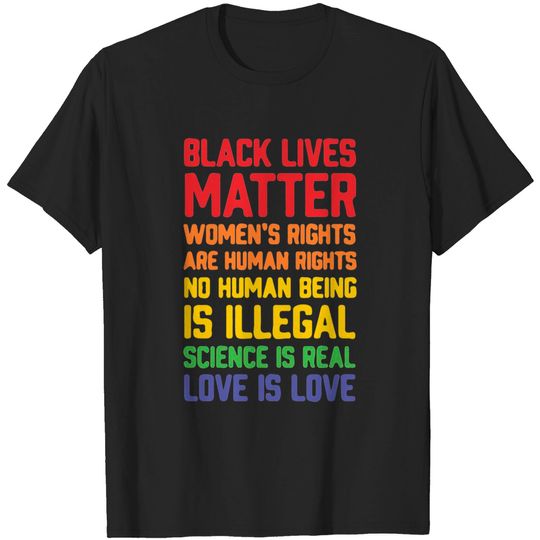 Black lives matter women's rights are human right T-shirt