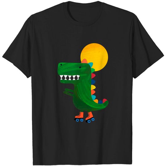 Dinosaur on roller skates - Dino - T-Shirt