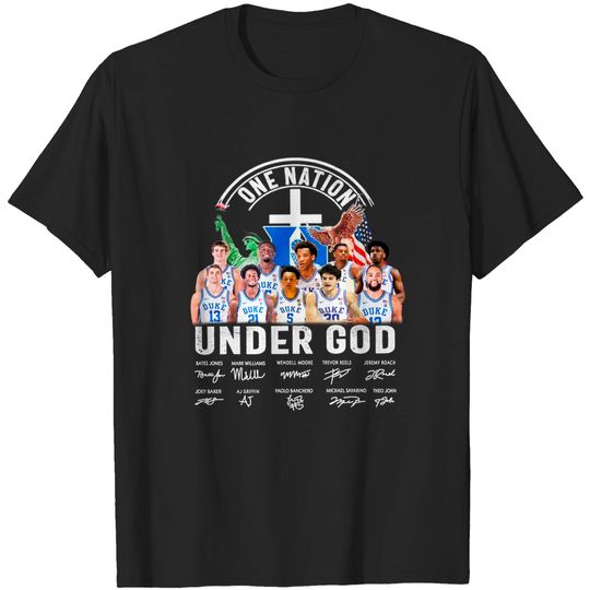 Duke Blue Devils One Nation Under God Signatures T-Shirt, Duke Blue Devils Basketball Shirt, One Nation Under God Shirt