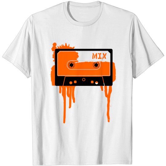 Orange vintage cassette tape T-shirt