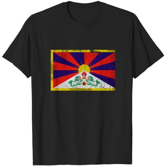 Vintage Flag Of Tibet Tibetan T-shirt