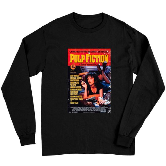 PULP-FICTION-MOVIE Logo Designed Tee For Men Women Pure Cotton Unisex Long Sleeves