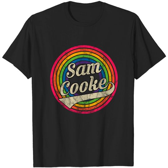 Sam Cooke - Retro Rainbow Faded-Style - Sam Cooke - T-Shirt