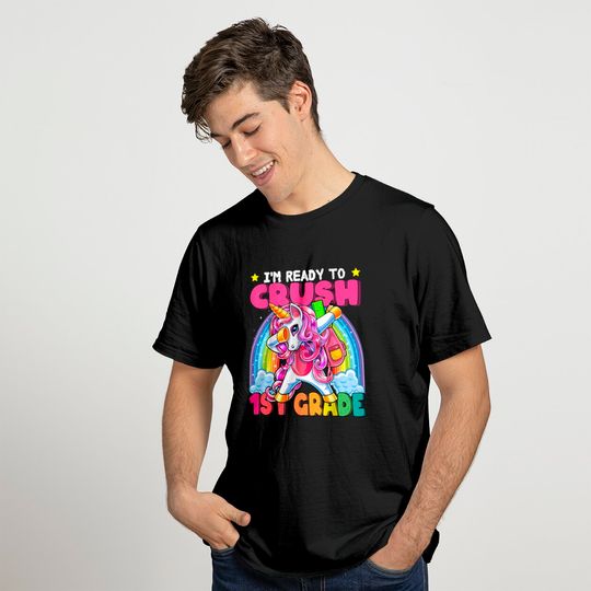 Crush 1st Grade Dabbing Unicorn Back to School Girls Gift T-Shirt