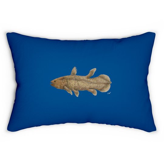 Coelacanth living fossil fish Lumbar Pillows