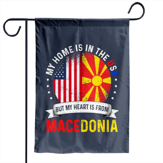 Macedonian American Flag Macedonian Roots USA Garden Flags