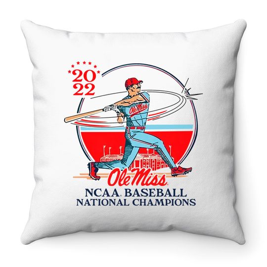 Ole Miss National Championship Baseball Throw Pillows