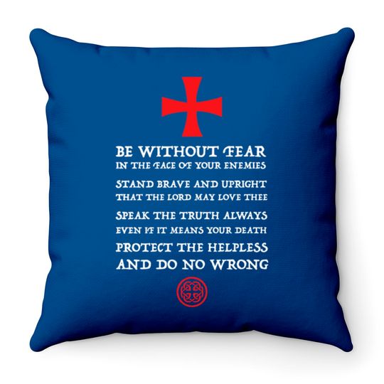 Crusader Knight Knights Templar Code Holy Cross Throw Pillows