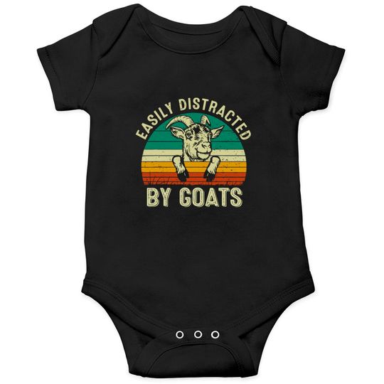 Easily Distracted By Goats Retro Funny Goat Lover Onesies