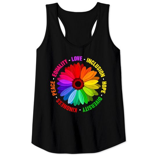 Kindness Peace Equality Love Inclusion Hope Diversity Tank Tops