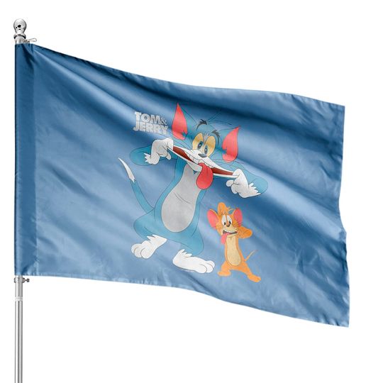 Tom and Jerry Tongue Out House Flags