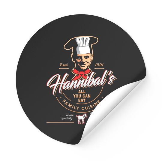 Hannibal's All You Can Eat Family Cuisine - Hannibal Lecter - Stickers
