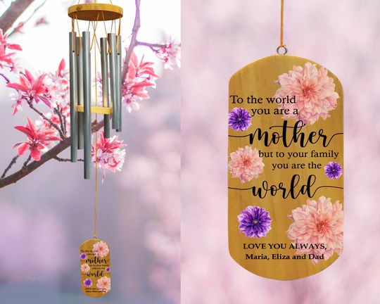 Personalized Wind Chime Gifts, You Are The World Wind Chime