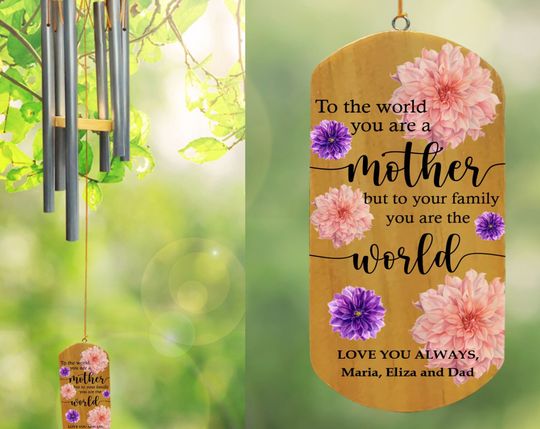 Personalized Wind Chime Gifts, You Are The World Wind Chime