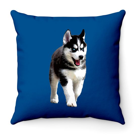 Siberian Husky Puppy Dog - Siberian Husky - Throw Pillows