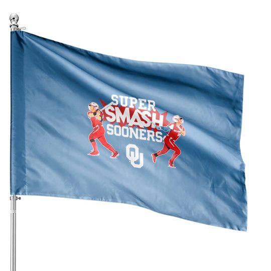 Oklahoma Softball Super Smash Sooners House Flags, Oklahoma Softball House Flags, Oklahoma House Flags