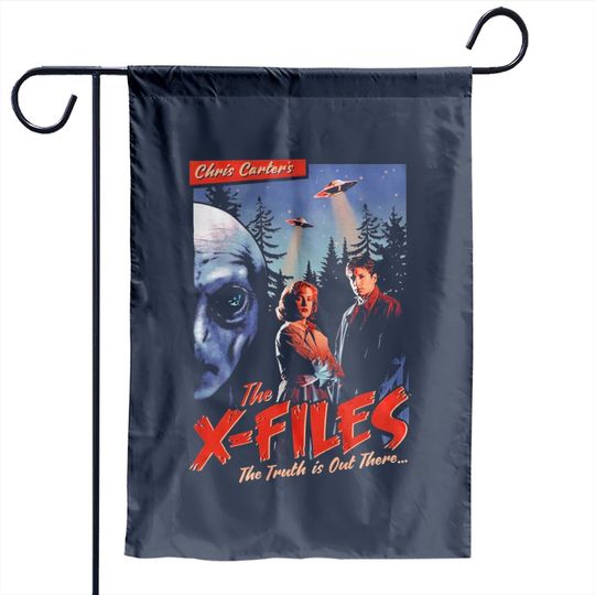Vintage Poster The X-Files The Truth Is Out There Garden Flags, The X Files Garden Flag Gift For Fan, Mulder And Scully Garden Flag, Alien Garden Flag