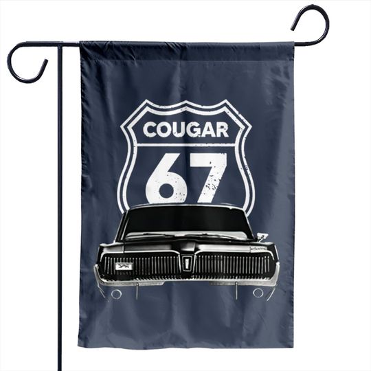 1967 Mercury Cougar Front Grill View with Highway Garden Flags