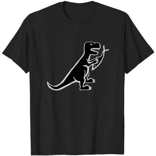 Dinosaur Eating a Fish - Dinosaur - T-Shirt