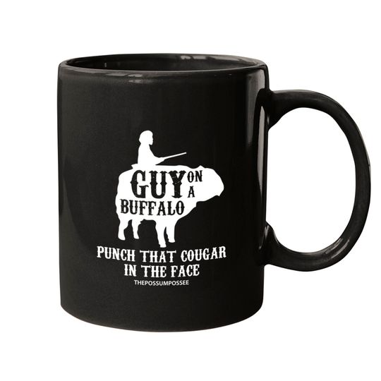 Guy On A Buffalo Hoodie ~ Possum Possee Funny Grap Mugs