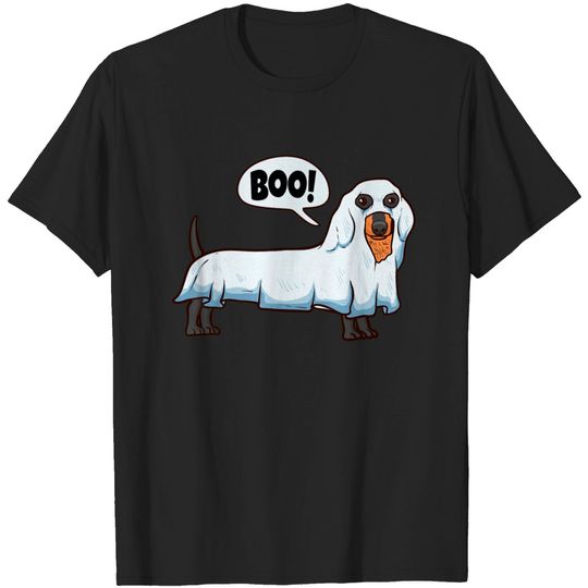 Ghost Dachshund Spooky Dog Wiener Halloween T-shirt