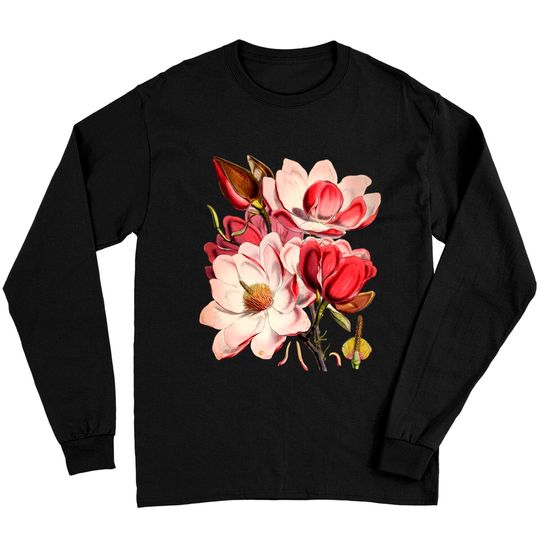 Elegant Orchid Flower Antique Plants Botanical Vintage Gift Long Sleeve T-Shirt