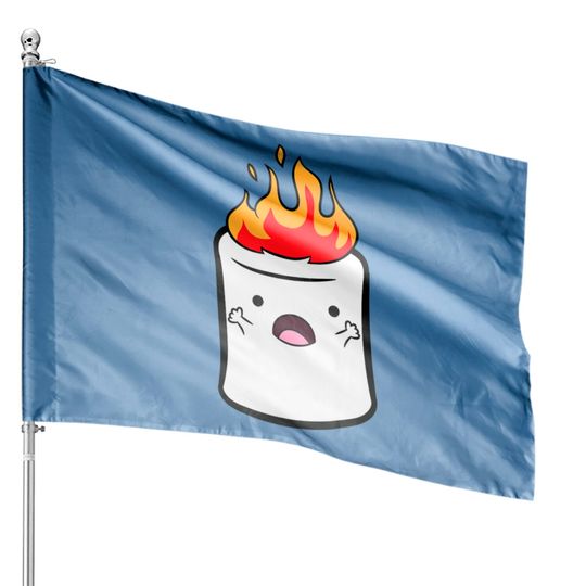 Funny Camping Marshmallow Love Marshmallows House Flags