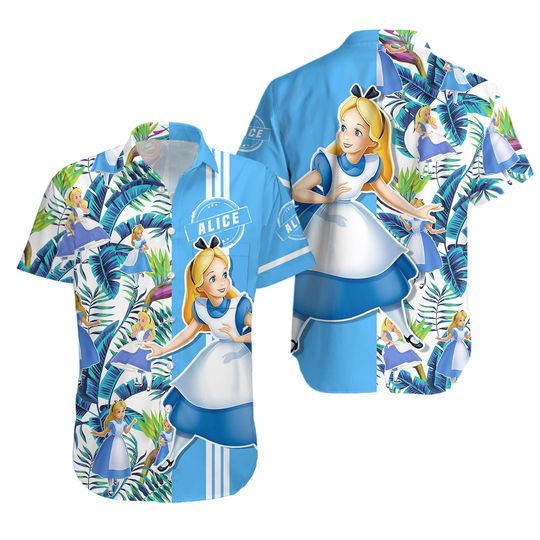 Alice in Wonderland Floral Hawaiian Shirt