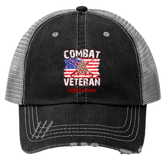 Afghanistan Combat Veteran Memorial Day Veterans Trucker Hats