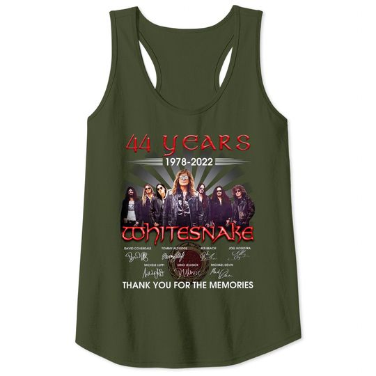 Whitesnake 44 Years 1978 2022 Anniversary Tank Tops, Whitesnake The Farewell Tour 2022 Tank Tops