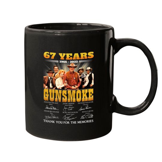 67 Years Gunsmoke Cast Signatures Thank You For Memories Classic Mugs