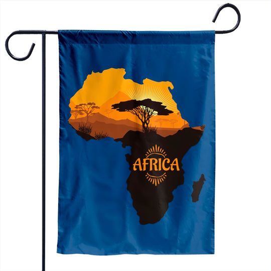 Africa Silhouette Garden Flags