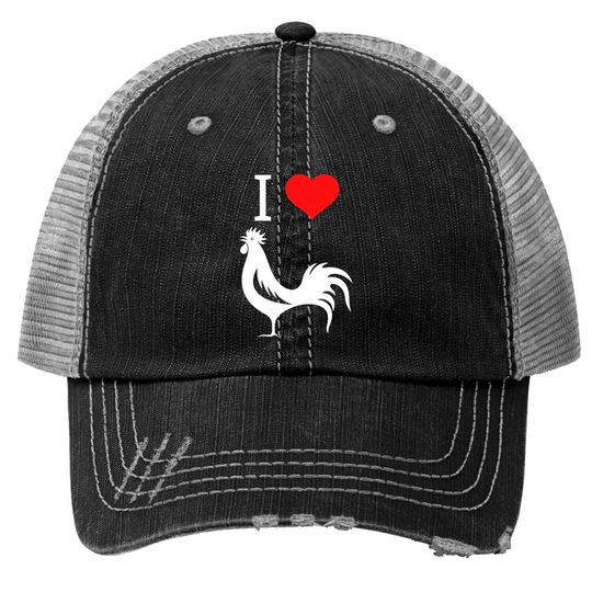 I Love White Cock - I Heart White Cock Trucker Hats
